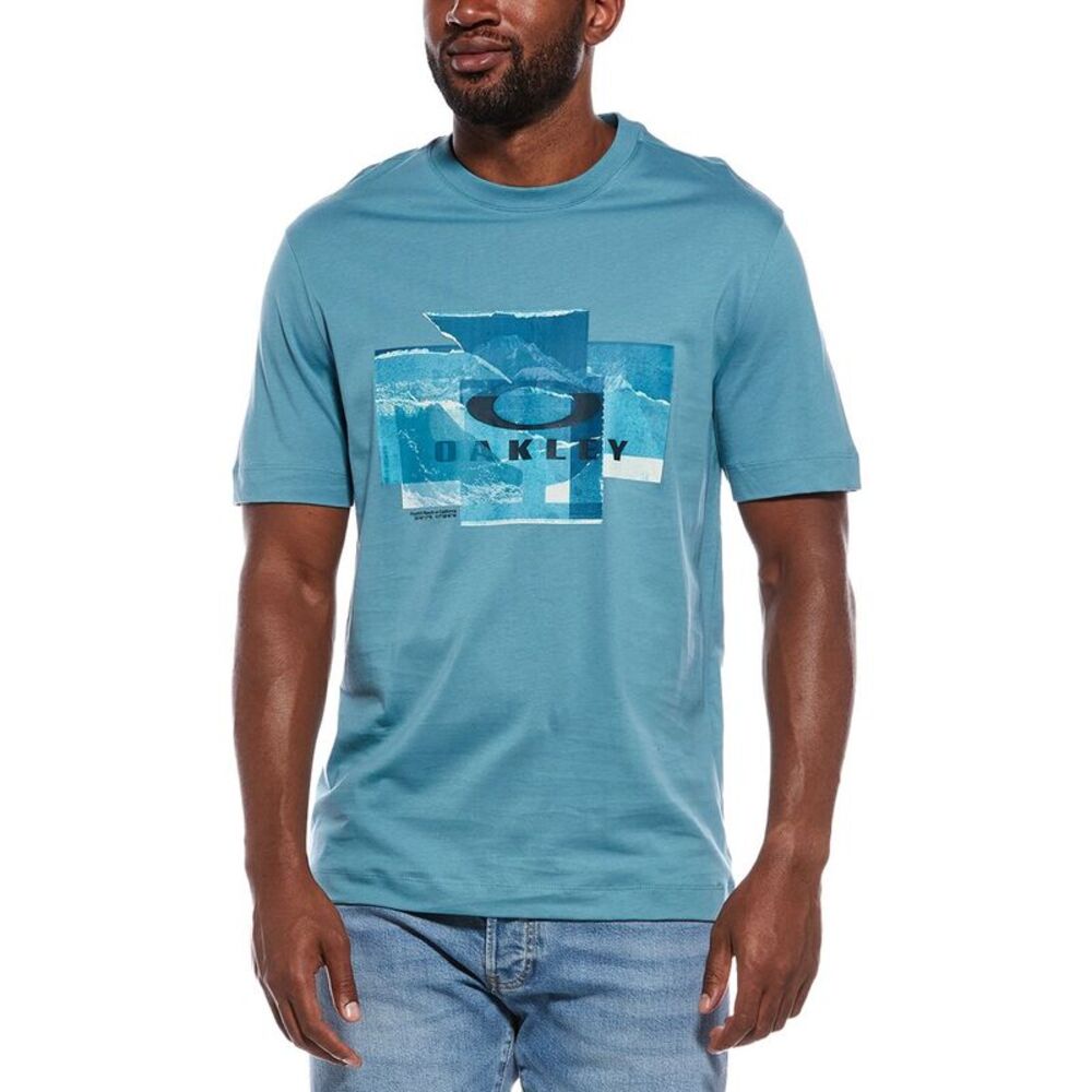 Oakley Mens Mountain Camo T-Shirt, Blue